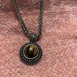 Premier Designs Vintage Tiger's eye Silver Necklace